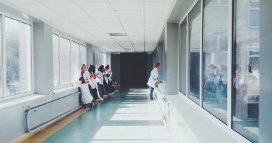 Doctors standing in hospital gallery